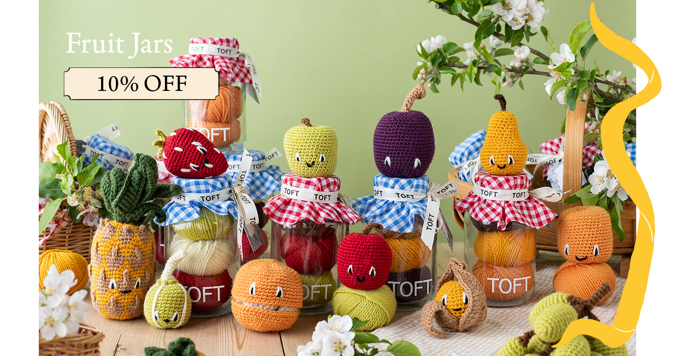 Fruit crochet jars discount toft jam jelly marmalade preserve gifts